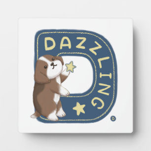 Placa Expositora Serie Alphabet: Ilustracion Beagle deslumbrante "D