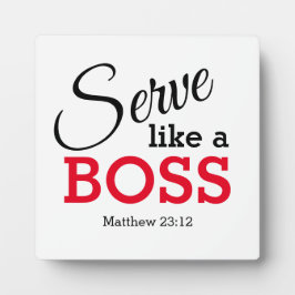 Placa Expositora SERVIR COMO UN JEFE Cristiano