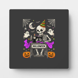 Placa Expositora Sewing de Halloween Esqueleto Fantasma Espeluznant