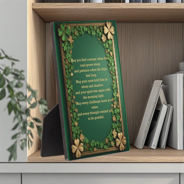Placa Expositora Shamrock Irish Blessings for Strength & Resilience (Shamrock Irish Blessings for Strength & Resilience Plaque)