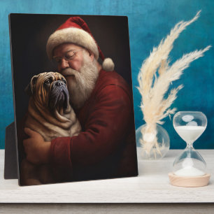 Placa Expositora Shar Pei con Santa Claus Navideño