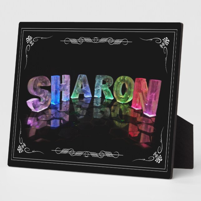 Placa Expositora Sharon - El nombre de Sharon en luces 3D (Fotograf (Lado)