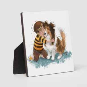 Placa Expositora Sheltie y Boy Dog Hug