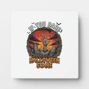 Placa Expositora Si Te Atreves Calavera Mano Zombie Lápida de Hallo