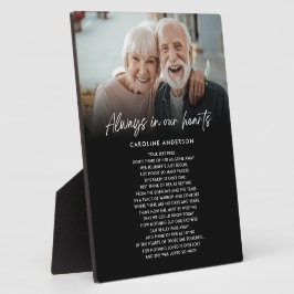 Placa Expositora Siempre en Nuestros Corazones Memorial Foto Texto 