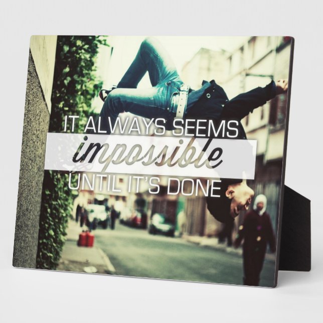 Placa Expositora Siempre Parece Imposible - Cita Motivacional (Lado)