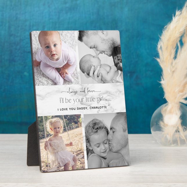 Placa Expositora Siempre y para siempre tu pequeña niña Collage de  (Easily personalize this photo collage plaque for a Father's Day gift he'll treasure)