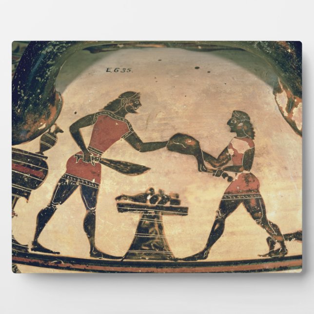 Placa Expositora Siervos preparando comida para un simposio, detall (Frente)