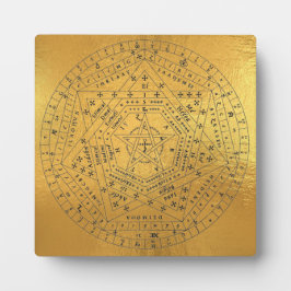 Placa Expositora Sigillum Dei Aemeth Sigil Occult Pentagram Gold