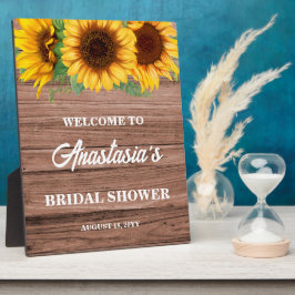 Placa Expositora Signo de bienvenida de ducha de novia de girasol r