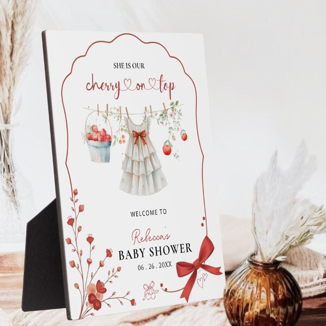 Placa Expositora Signo de bienvenida de la ducha de cereza-bebé - C (Subido por el creador)