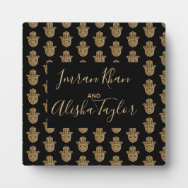 Placa Expositora Signo de bienvenida de la hindú Boda Gold hamsa He