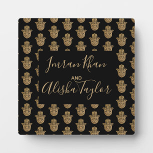 Placa Expositora Signo de bienvenida de la hindú Boda Gold hamsa He