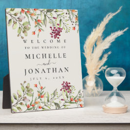 Placa Expositora Signo de bienvenida de Wildflower Meadow Boda