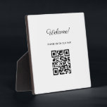 Placa Expositora Signo de bienvenida WIFI con código QR<br><div class="desc">Signo de bienvenida WIFI con código QR | Firma de normas de vivienda personalizadas | Placa de bienvenida con Easel</div>