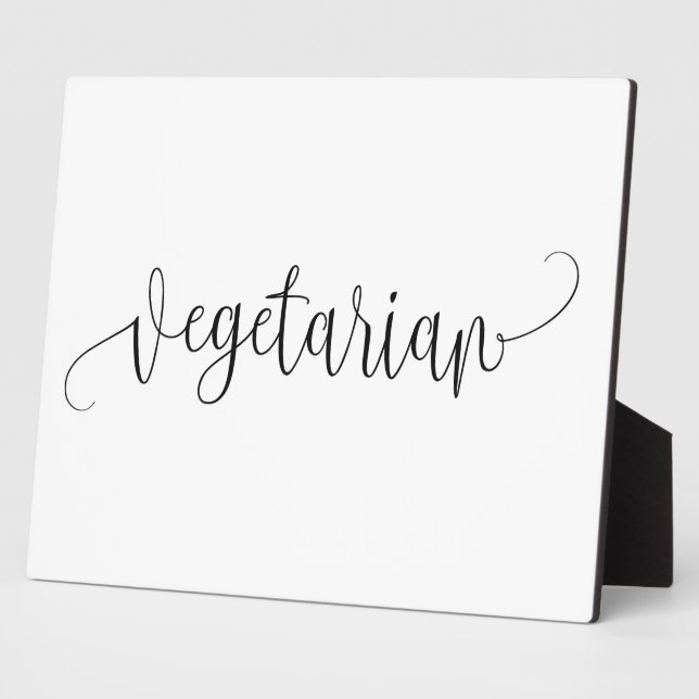 Placa Expositora Signo vegetariano Tabletop Plaque con Easel (Lado)