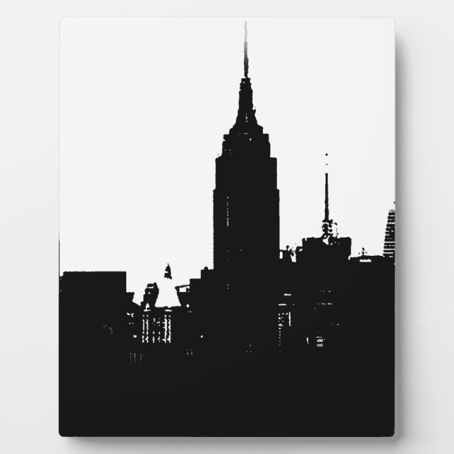 Placa Expositora Silhouette Black White New York (Frente)
