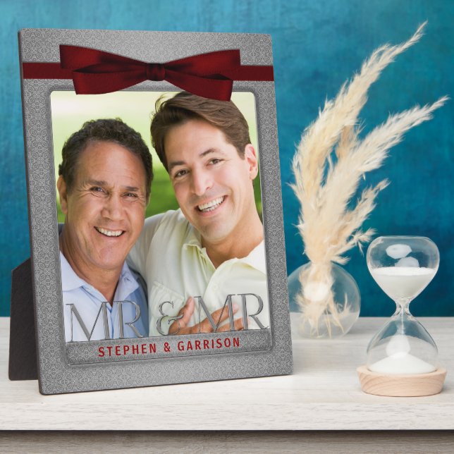 Placa Expositora Silver Mr. & Mr. Gay Boda Photo Frame (Lado)