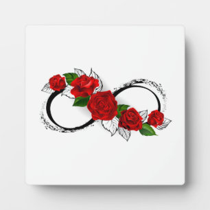 Placa Expositora Símbolo de Infinito con Rosas Rojas