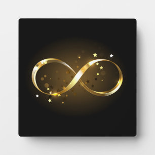 Placa Expositora Símbolo de infinito dorado