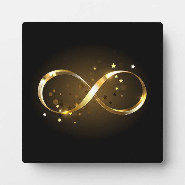 Placa Expositora Símbolo de infinito dorado (Frente)