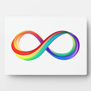 Placa Expositora Símbolo infinito arcoiris en capas