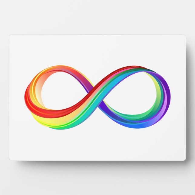 Placa Expositora Símbolo infinito arcoiris en capas (Frente)