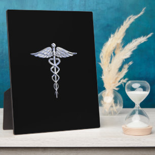 Placa Expositora Símbolo médico "Silver Like Caduceus" en decoració