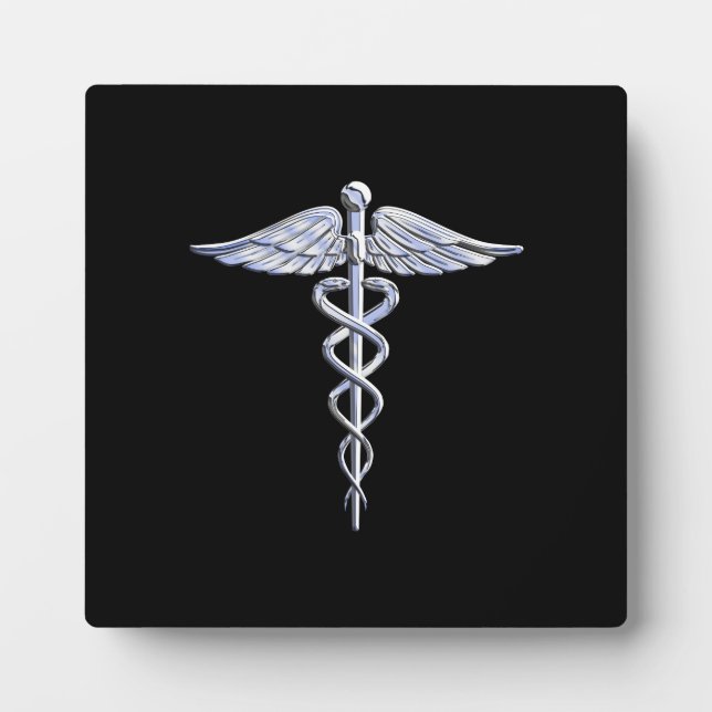 Placa Expositora Símbolo médico "Silver Like Caduceus" en decoració (Frente)