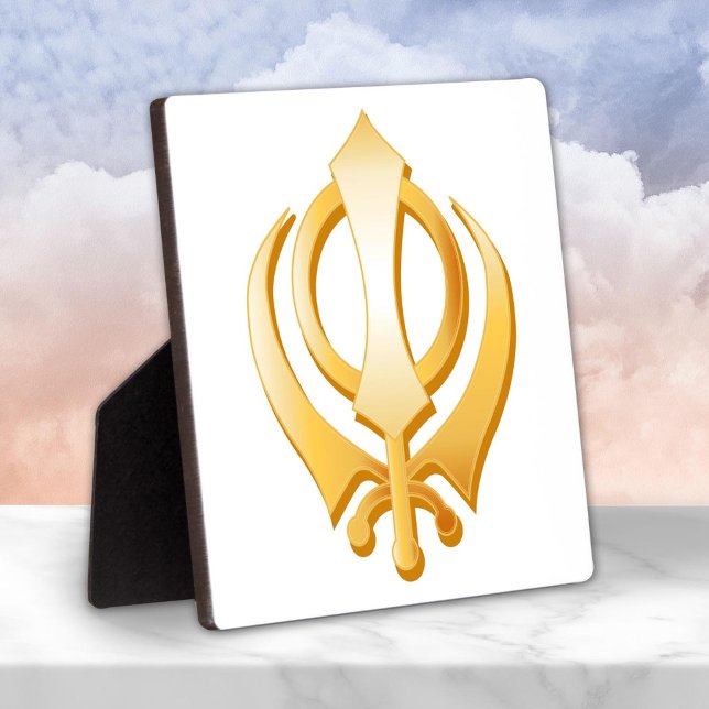 Placa Expositora Símbolo sij (Sikh Plaque,
Gold Khanda, symbol of the Sikh religion. )