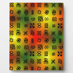Placa Expositora Símbolos Adinkra con colores africanos