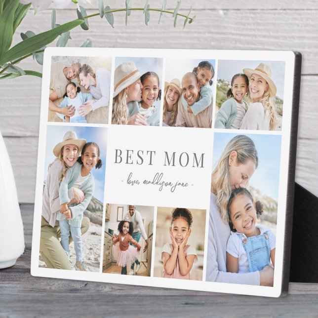 Placa Expositora Simple Best Mom Photo Collage (Simple Best Mom Photo Collage plaque)