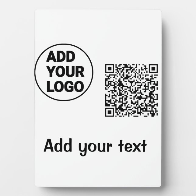 Placa Expositora Simple código qr minimal agregar logo escanear nom (Frente)