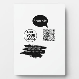 Placa Expositora Simple código qr minimalista agregar logo escanear