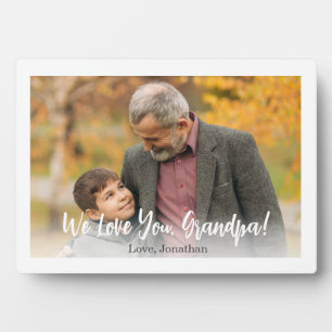 Placa Expositora simple día feliz del padre, abuelo una foto