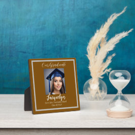 Placa Expositora Simple Foto 'Nuestra Graduada' Madera Personalizab