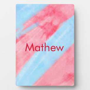 Placa Expositora simple initial letter monogram add your name red b