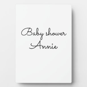 Placa Expositora simple minimal agrega tu nombre texto baby shower