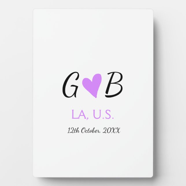 Placa Expositora SIMPLE MINIMAL agregar el nombre de la pareja nomb (Frente)