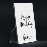 Placa Expositora simple minimal happy birthday add your name<br><div class="desc">designed for you</div>