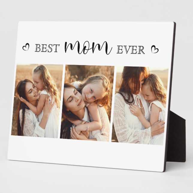 Placa Expositora Simple Modern Personalized Gift for Mom Photo (Lado)
