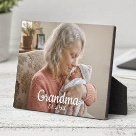 Placa Expositora Simple Script Grandma Est.Photo Year
