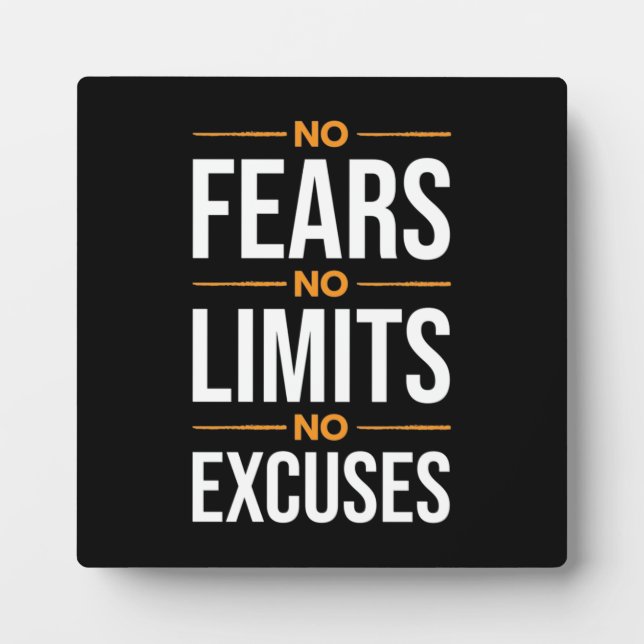 Placa Expositora Sin Miedos, Sin Límites, Sin Excusas (Frente)