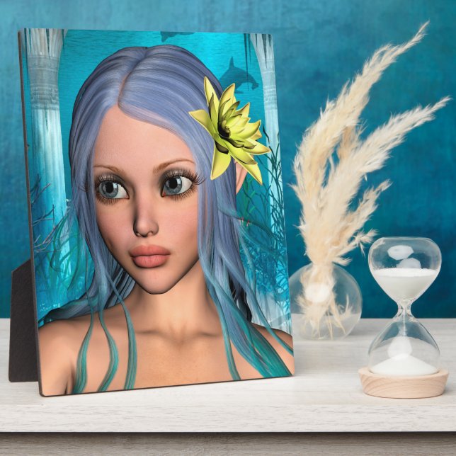 Placa Expositora Sirena Azul (Lado)