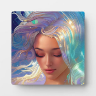 Placa Expositora Sirena con el pelo sumergido