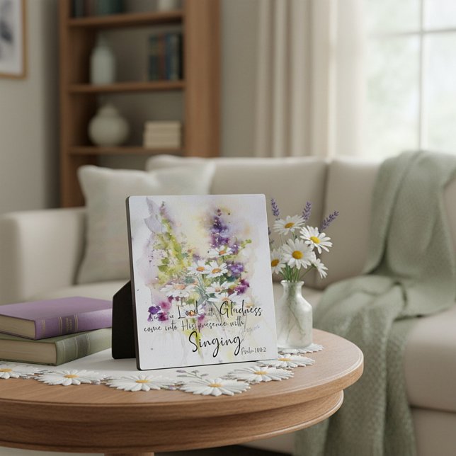 Placa Expositora Sirva al Señor con floral de alegría (Subido por el creador)