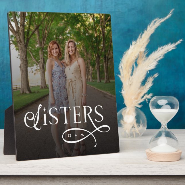 Placa Expositora Sisters Photo Personalized Monogram (Lado)