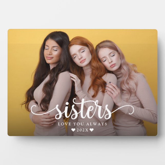 Placa Expositora Sisters Script Heart Modern (Frente)