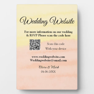 Placa Expositora sitio web del boda agregar código Q R exploración