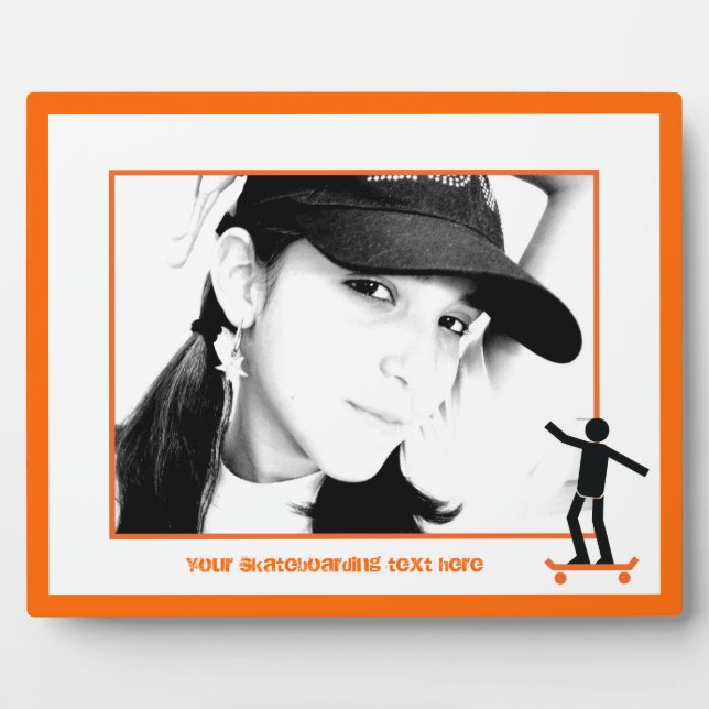 Placa Expositora Skateboarder en su personalizado de patineta (Frente)